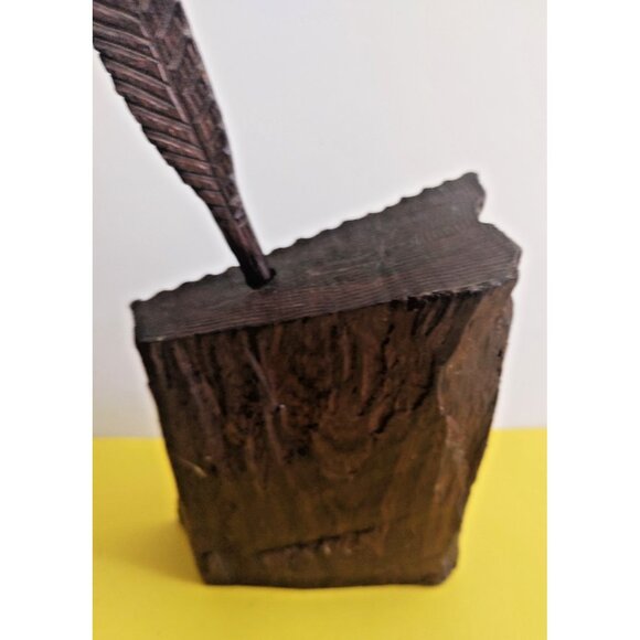 Vintage Large Back Forest Wooden pen holder carving Rams Butting Heads - Picture 4 of 13